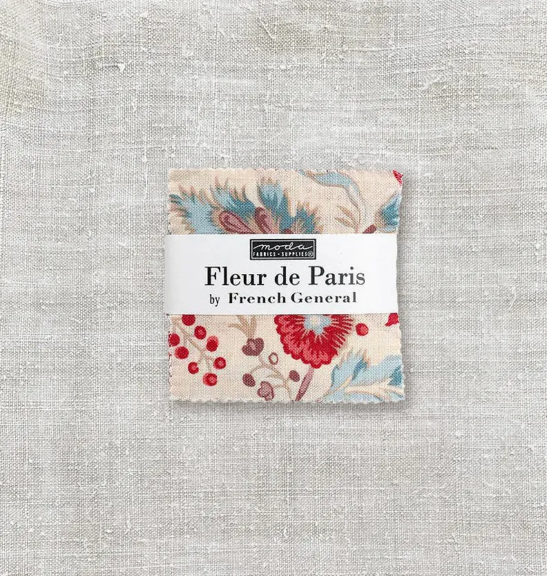 French General Fleur de Paris mini charm coupons coton 42p