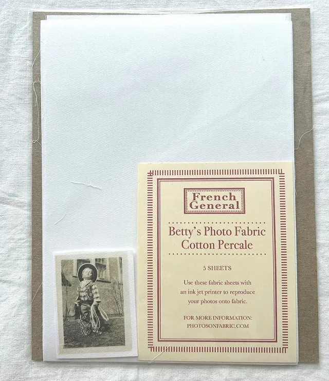 French General Betty Photo tissu imprimable coton 5 feuilles