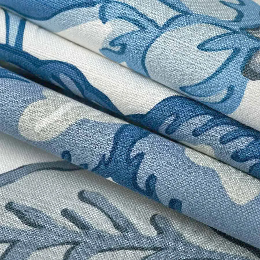 French General Delphine tissu ameublement indigo 137 cm coton lin
