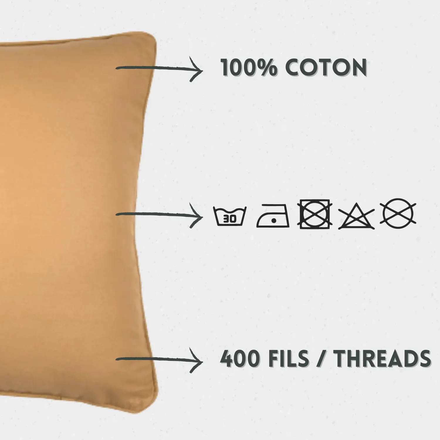 Stof Oxford coussin 45x45 moutarde satin de coton