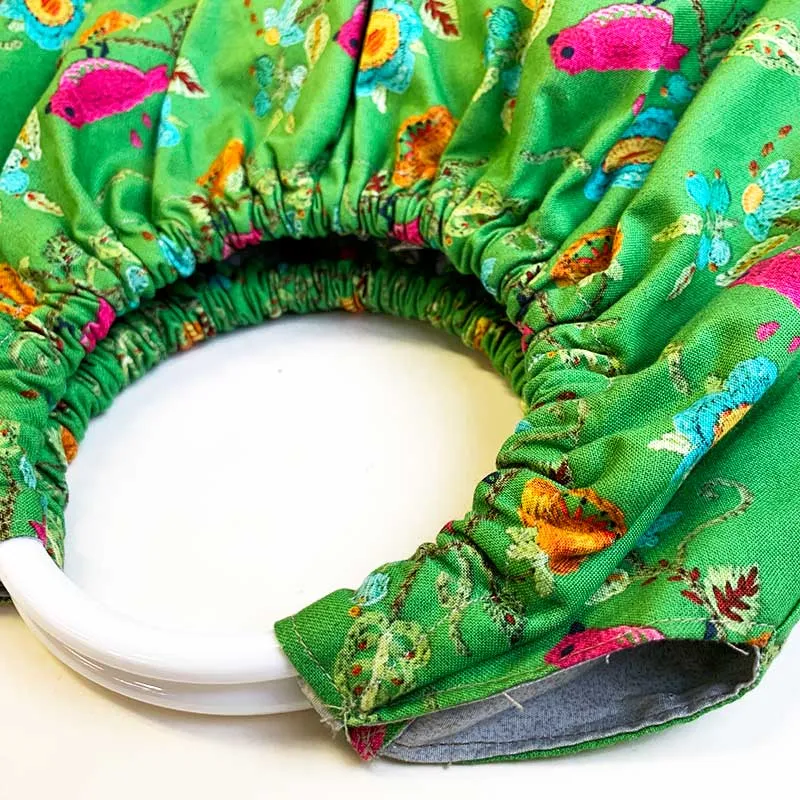Yoko Saito Sac Anneaux kit broderie oiseau écru