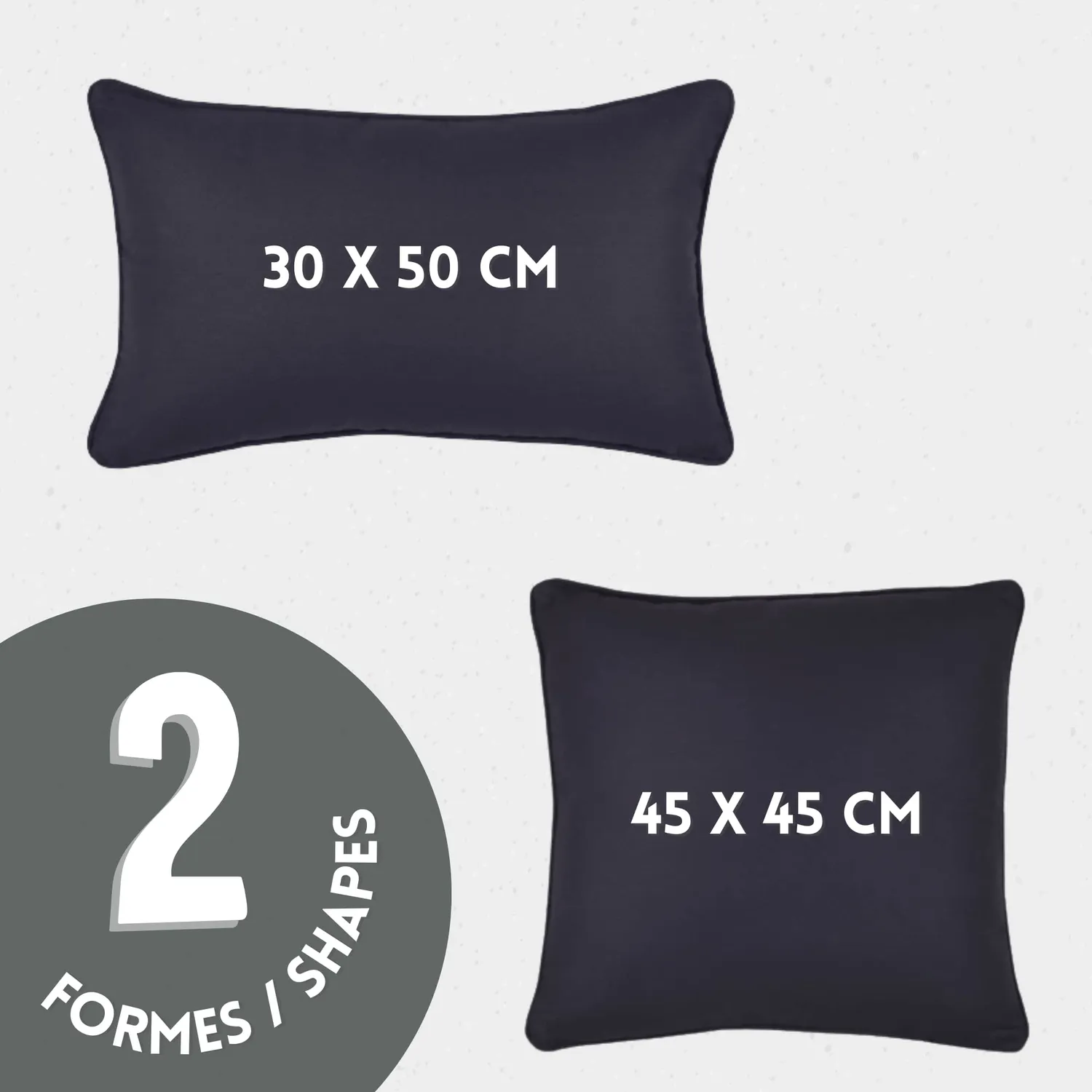 Stof Oxford coussin 45x45 carbone satin de coton