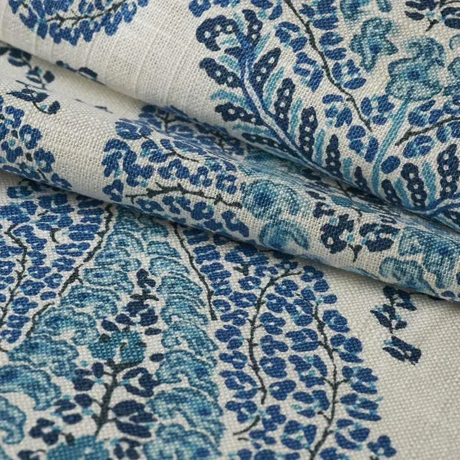 French General Santerre Bleu tissu ameublement indigo au mètre