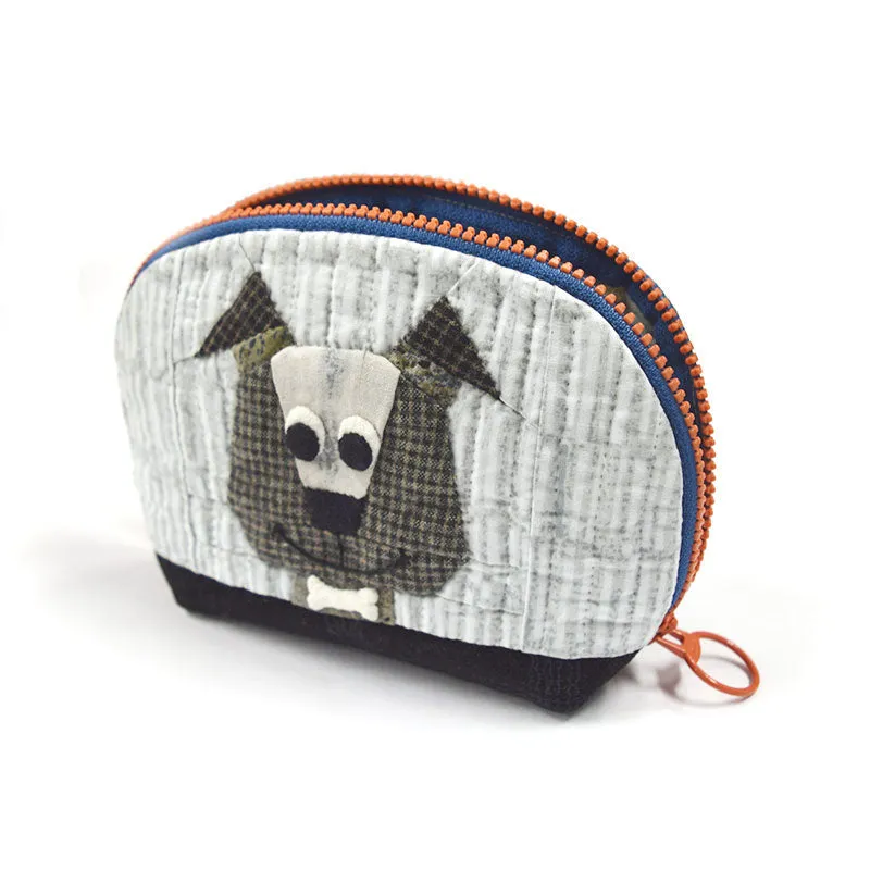 Yoko Saito Mocha kit pochette chien fermeture bleue