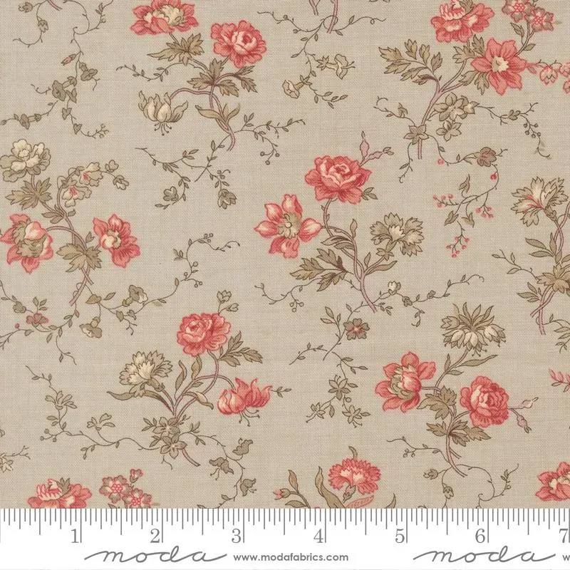 French General Fleur de Paris Smoke 13991 13 tissu coton au mètre gris
