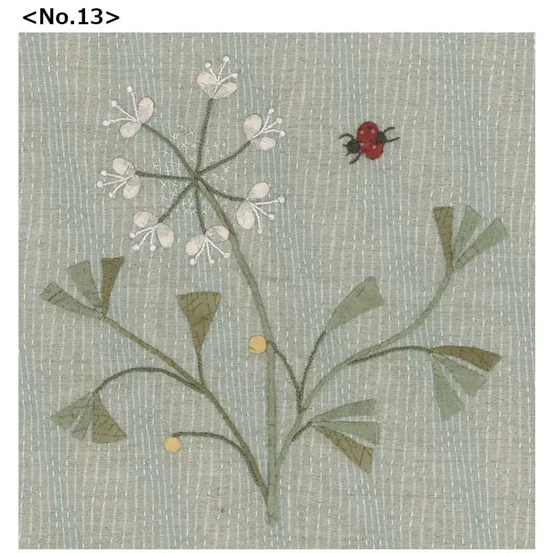 Yoko Saito No.13 kit appliqué fleurs scandinaves 20x20 cm