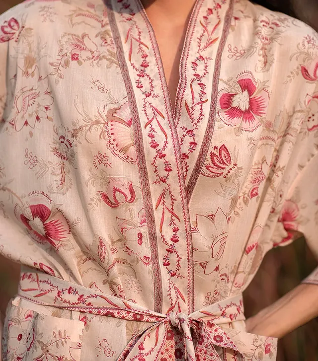 French General L'Esprit de Provence kimono Laurel voile coton
