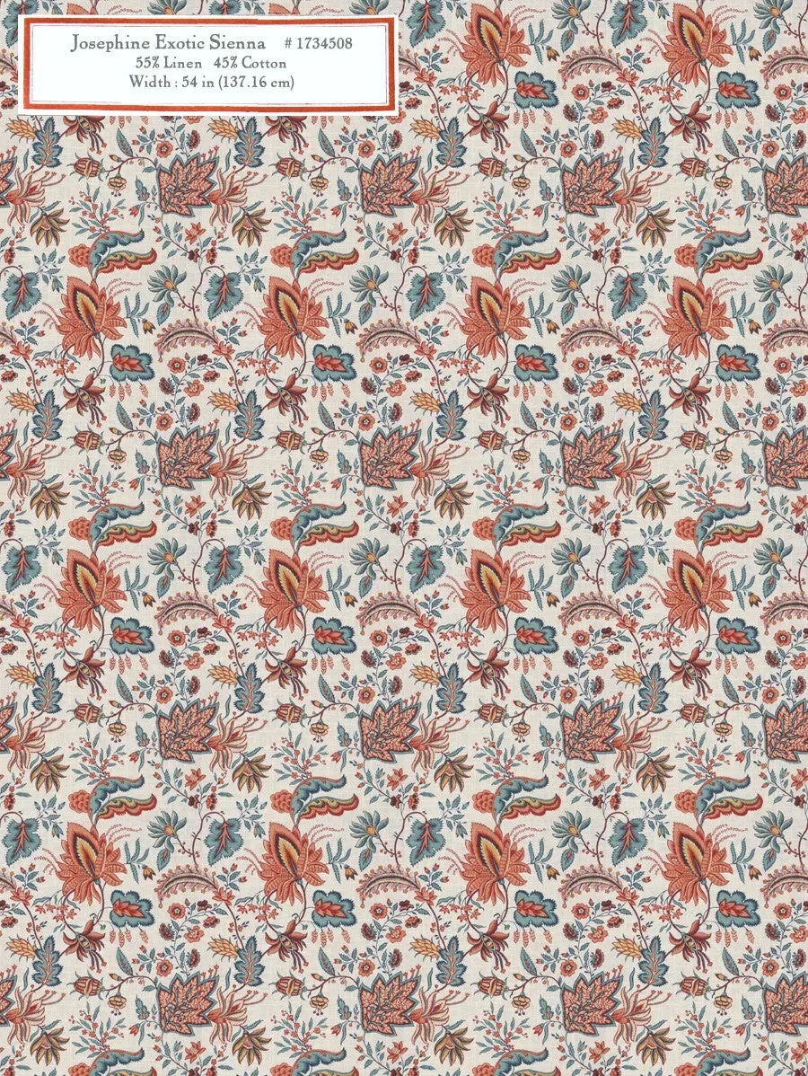 French General Josephine Exotic Sienna tissu ameublement au mètre