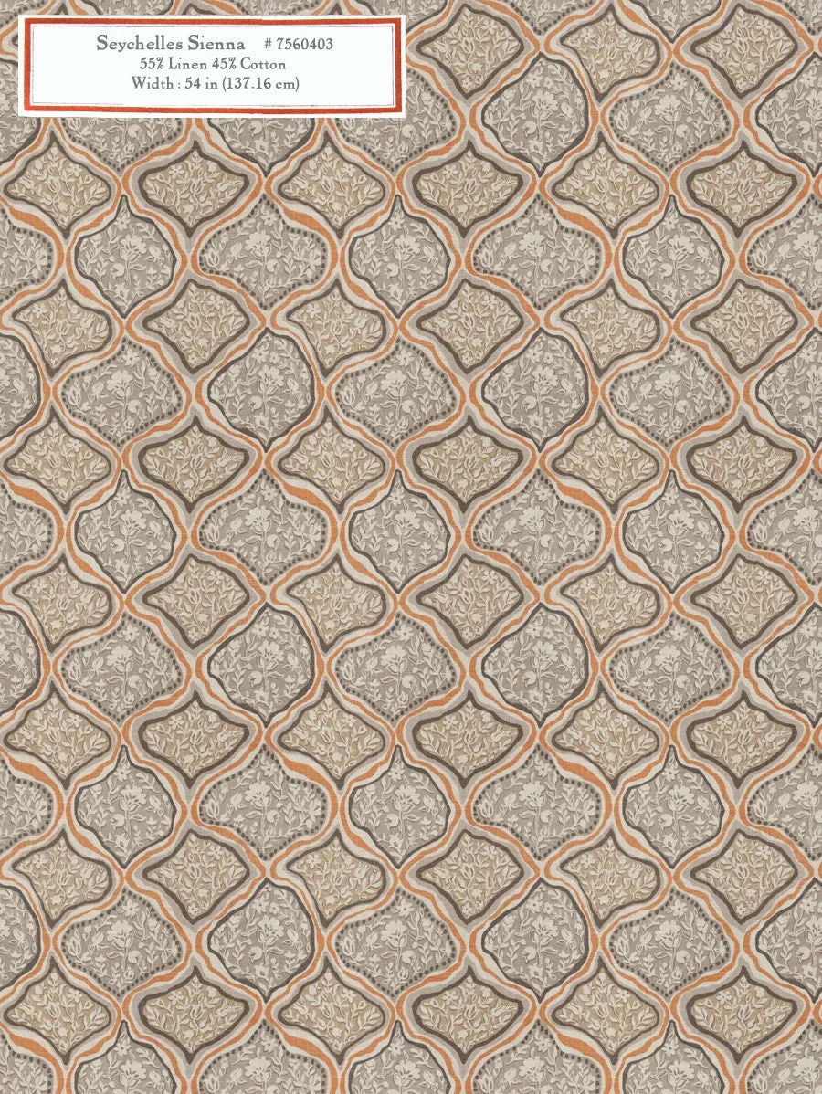 French General Seychelles Sienna tissu ameublement sienne