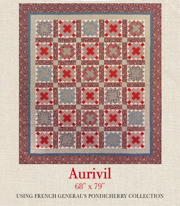 French General Pondicherry Arivil patron quilt imprimé