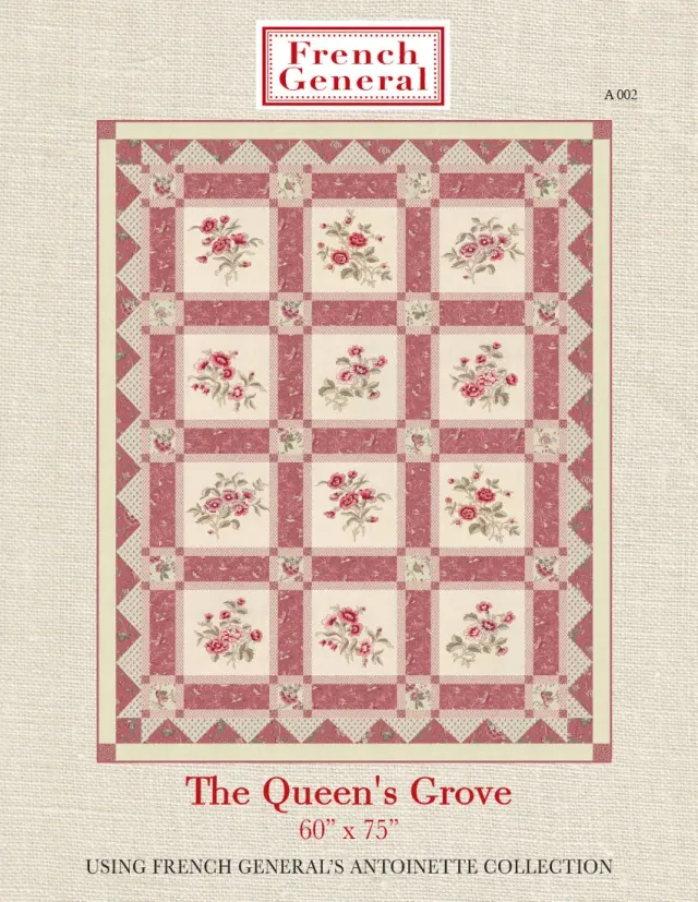 French General Antoinette Queens Grove patron quilt 60x75