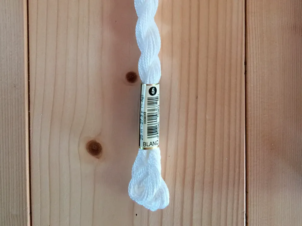 La Croix et La Manière coton perlé n°5 fil blanc 25 m