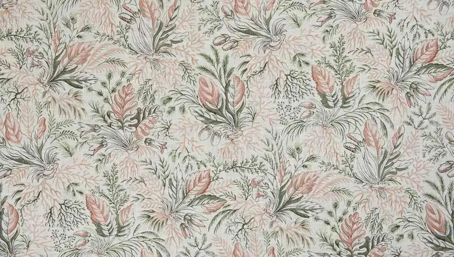French General Gardinier Rose tissu ameublement lin 137cm