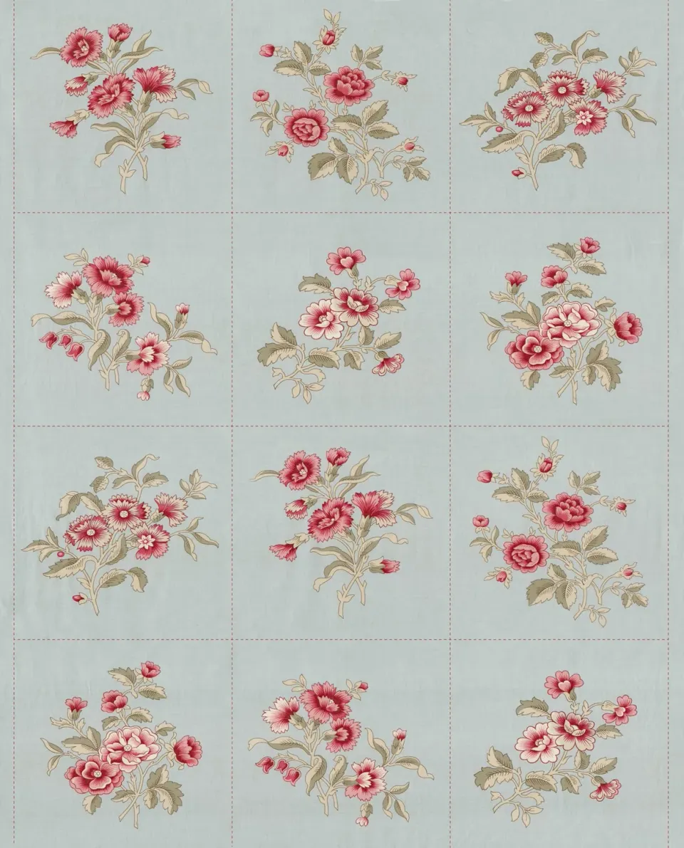French General Antoinette Panel Ciel Bleu 13958 13 tissu coton