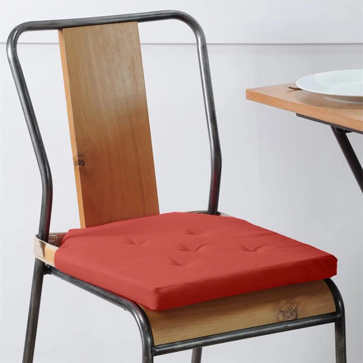 Stof galette de chaise 38x38 cm terracotta coton