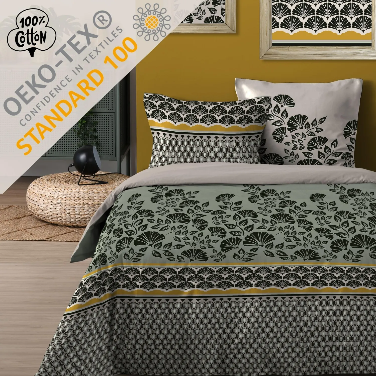 Stof Konni parure housse couette 240x220 vert