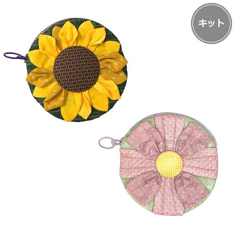 Yoko Saito Flower kit porte-monnaie tournesol zip 11 cm