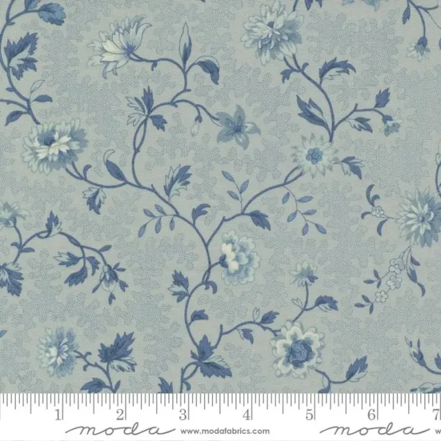 French General Bleu de France 13932 15 tissu coton bleu au mètre