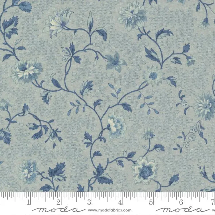 French General Bleu de France 13932 15 tissu coton bleu au mètre
