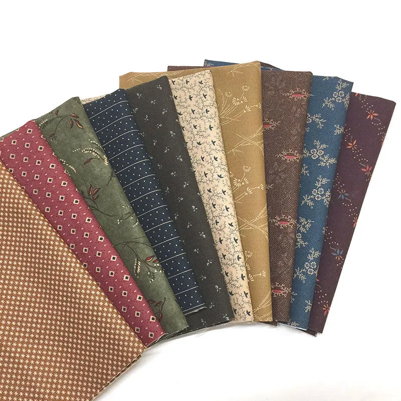 Yoko Saito Quilt Party lot 10 tissus USA mini coupes pâle