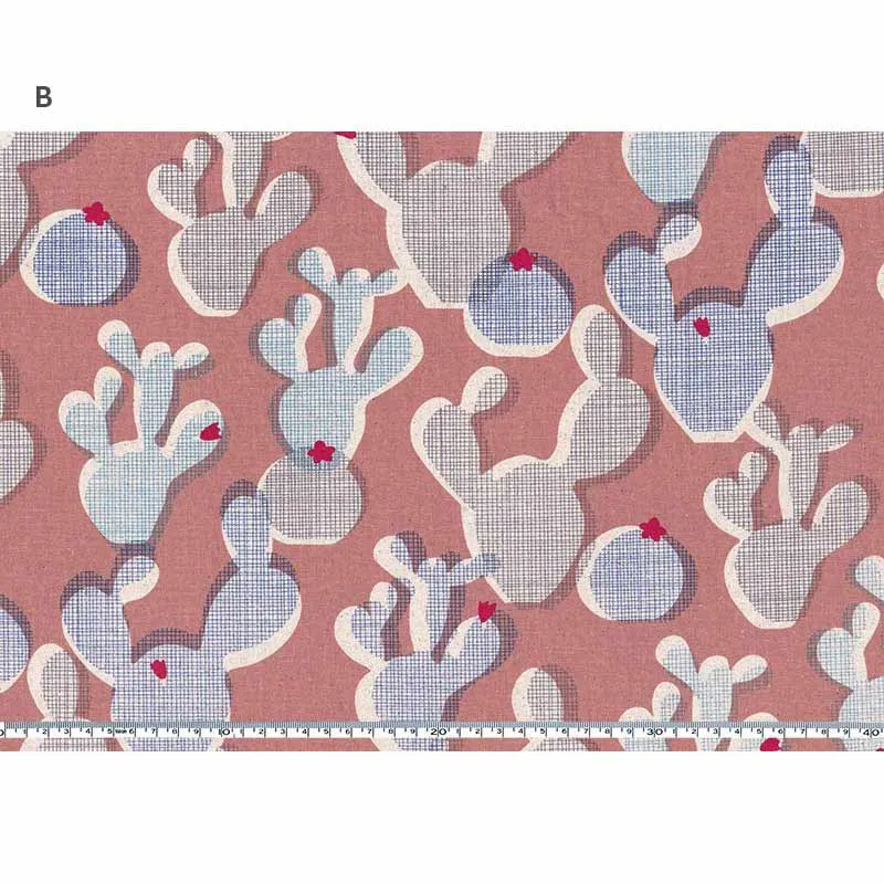 Yoko Saito Original Print 10730 tissu au mètre coton lin cactus