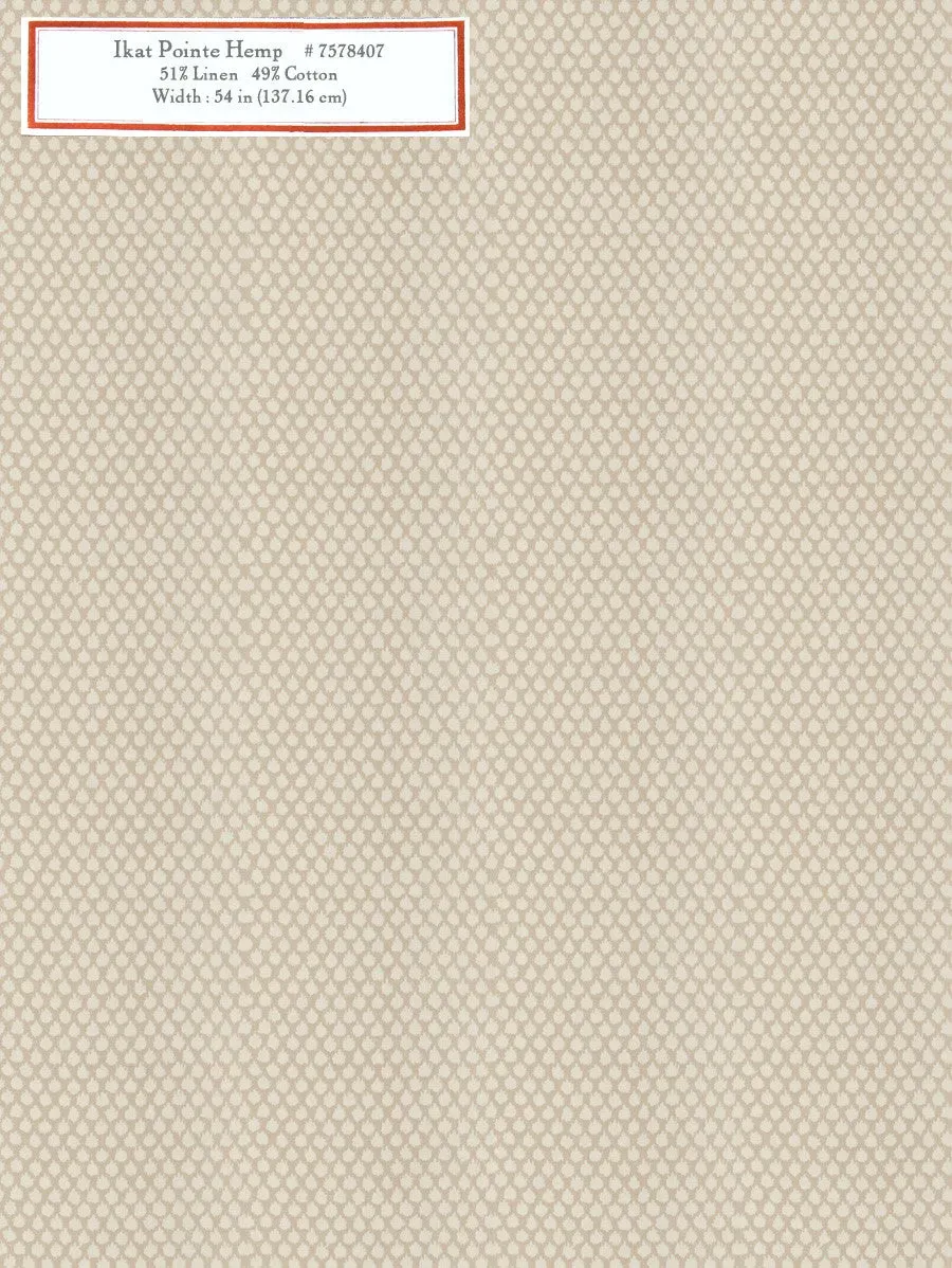 French General Ikat Pointe Hemp tissu d’ameublement au mètre ikat