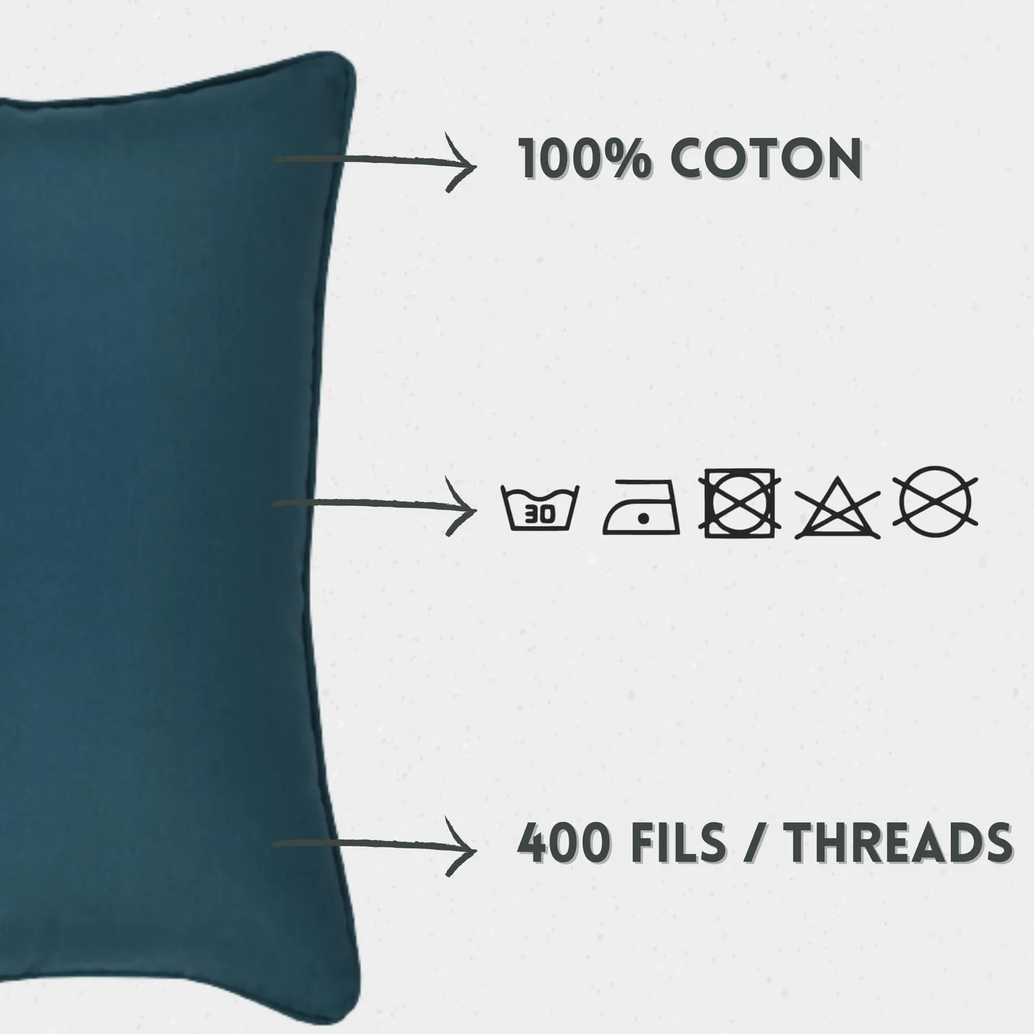 STOF Oxford coussin 30x50x15 cm émeraude satin coton