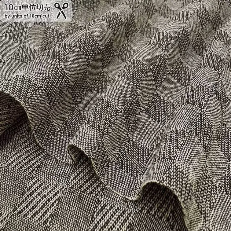 Yoko Saito 2025-04-A16 tissu coton gris carreaux au mètre