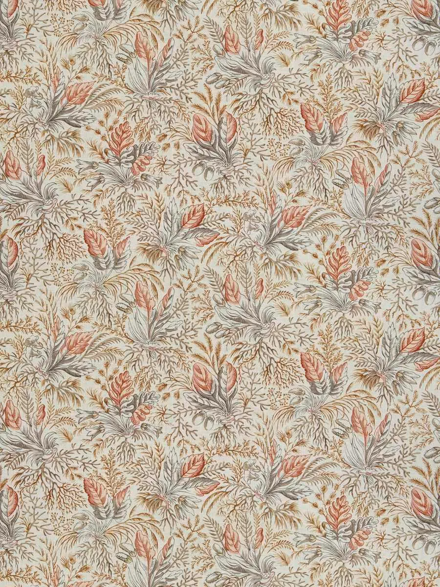 French General Jardin Gardinier Coral tissu déco lin