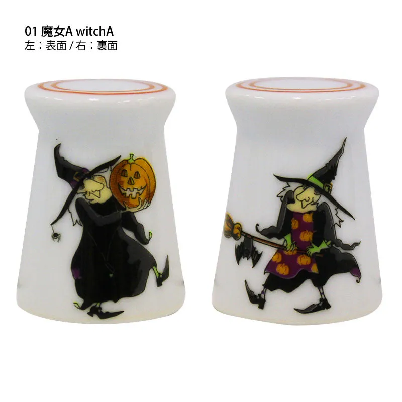 Yoko Saito Arita dé à coudre porcelaine sorcière Halloween